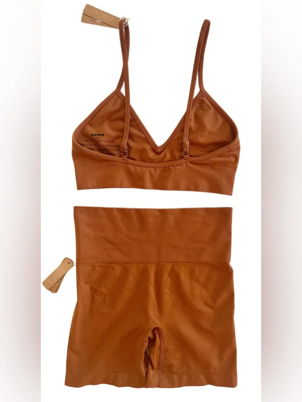 NWT SKIMS Copper Seamless Bralette & Shorts Set Size S - Picture 7 of 12
